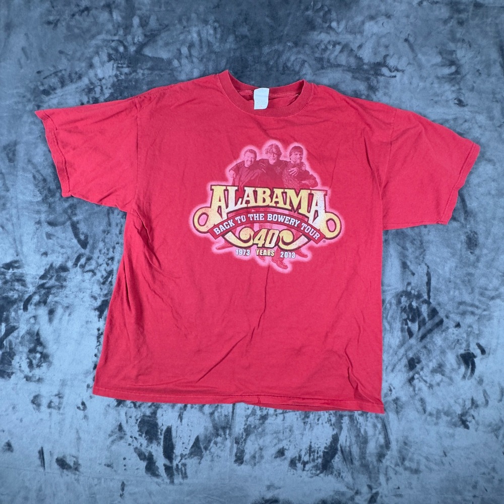 Alabama T-Shirt Mens 2X Red Back to the Bowery Tour 40 Years 1973-2013 Graphic